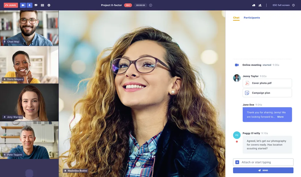 Screenshot of TIMU webapp meetings app
